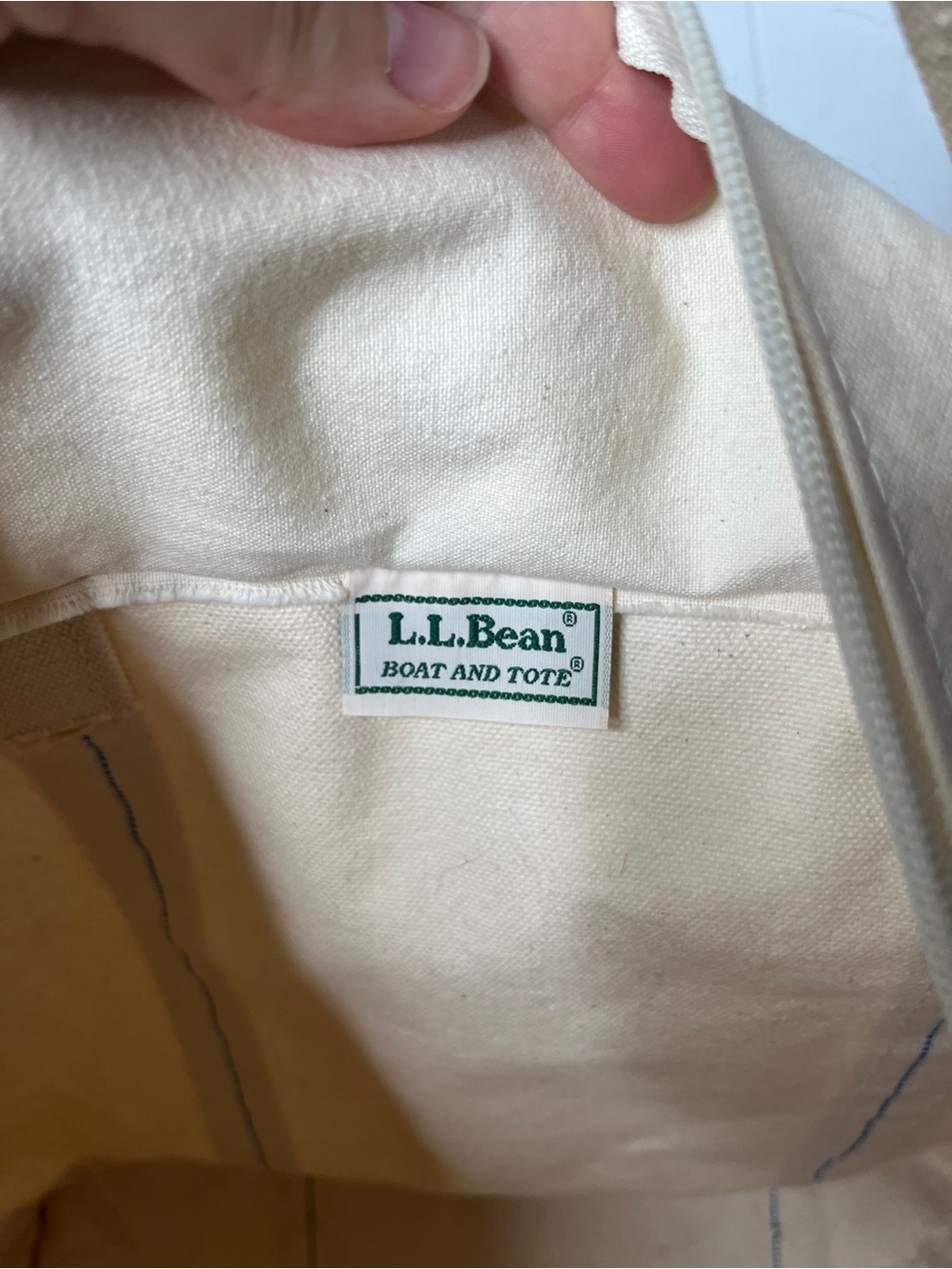 L.L. Bean Boat and Tote "ERIN" Classic Canvas Tote Bag with Red Trim - Picture 10 of 11